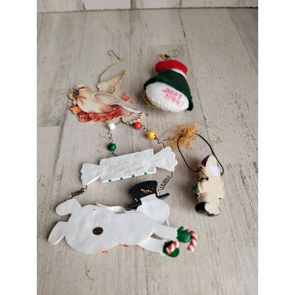 Let it snow Snowman bird variety ornament Xmas set - Picture 8 of 11